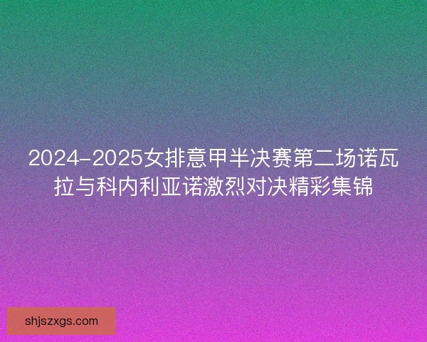 2024-2025女排意甲半决赛第二场诺瓦拉与科内利亚诺激烈对决精彩集锦